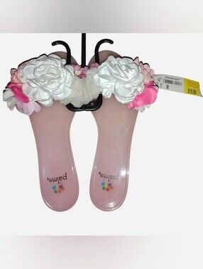 Palms Women's Size 7 Pink Floral Jelly Slide Sandals New With Tags